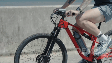 Bike demonstrating regenerative braking in motion
